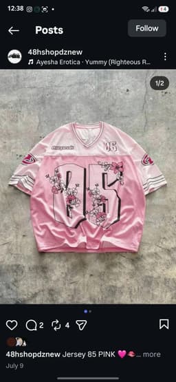 PINK VINTAGE JERSEY T-SHIRT  2