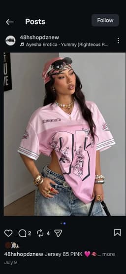 PINK VINTAGE JERSEY T-SHIRT  1