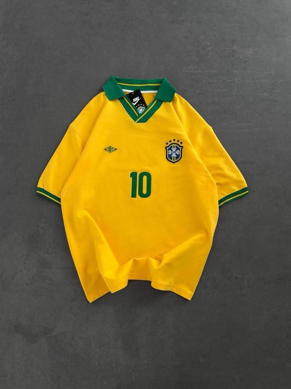VINTAGE  BRAZIL FOOTBALL POLO T-SHIRT 