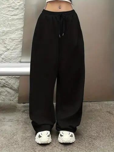 PANTS WIDE OPEN LEG BLACK 