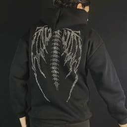 Hoodie oversize Angel Wing High Quality BLACK 1
