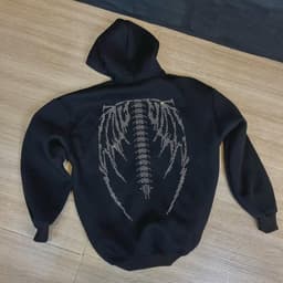 Hoodie oversize Angel Wing High Quality BLACK 4