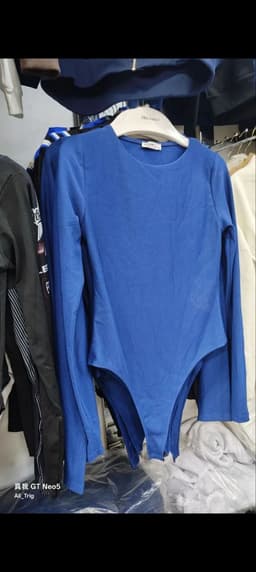 Long sleeve cotton blue bodysuit  2