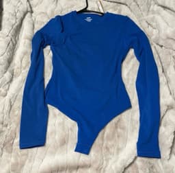 Long sleeve cotton blue bodysuit  3
