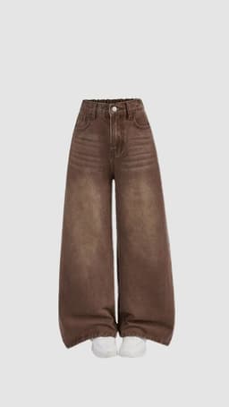 Brown Baggy Wide Leg Jeans 2